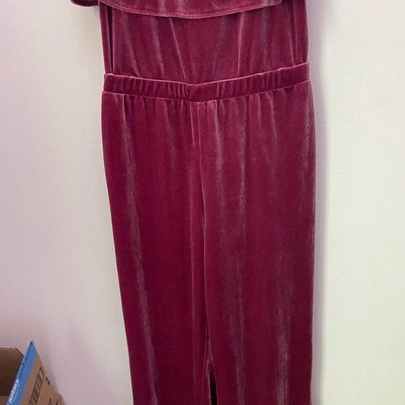 BB Dakota Velvet Wine Jumpsuit - Picture 5 of 11
